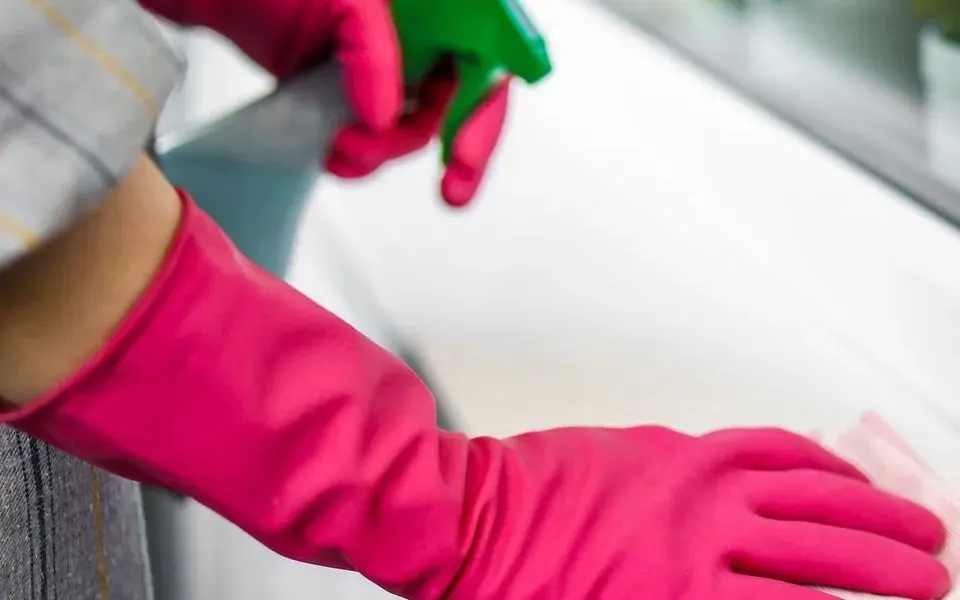 A cleaner at work